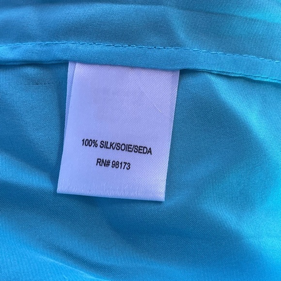 W by Worth Silk Sleeveless Shirt with collar - Blue - XP - Picture 5 of 5